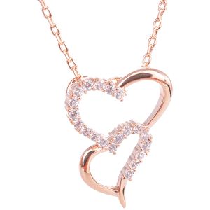 Amanda Blu Rose Gold Double Heart Necklace