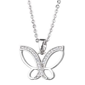 Amanda Blu Silver Criss-Cross Butterfly Necklace