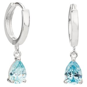 Amanda Blu Silver Aquamarine CZ Drop Earrings