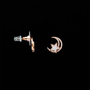 Amanda Blu Rose Gold Half Moon & Star Earrings