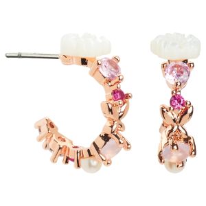 Amanda Blu Rose Gold Pink CZ Flower Hoop Earrings
