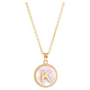 Mother of Pearl Initial Necklace - K