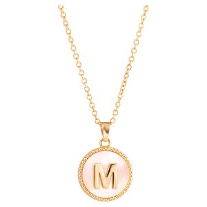 Mother of Pearl Initial Necklace - M