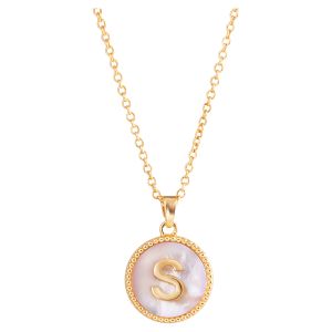Mother of Pearl Initial Necklace - S