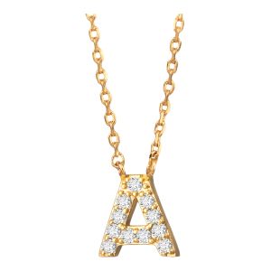 Cubic Zirconia Initial Necklace - A