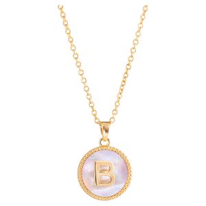 Mother of Pearl Initial Necklace - B