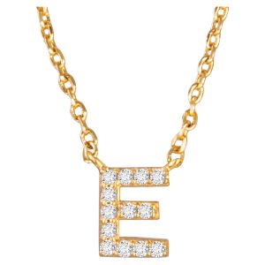 Cubic Zirconia Initial Necklace - E