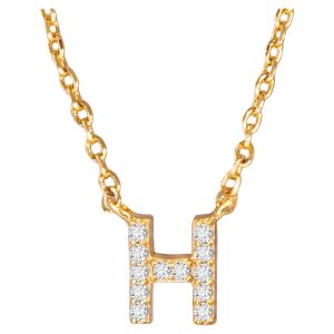 Cubic Zirconia Initial Necklace - H