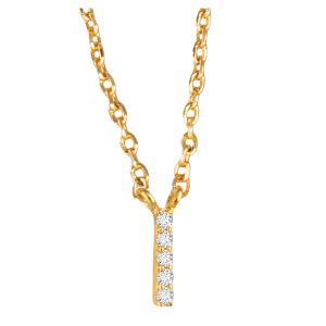 Cubic Zirconia Initial Necklace - I