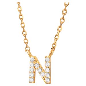 Cubic Zirconia Initial Necklace - N
