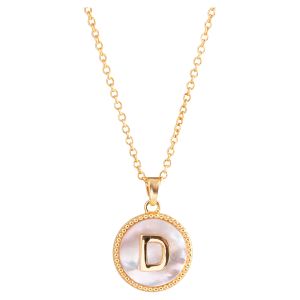 Mother of Pearl Initial Necklace - D