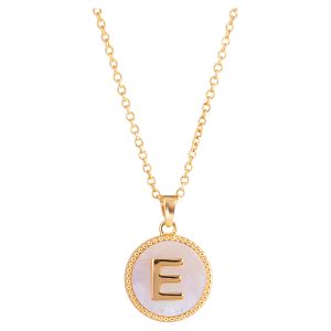 Mother of Pearl Initial Necklace - E