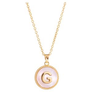 Mother of Pearl Initial Necklace - G