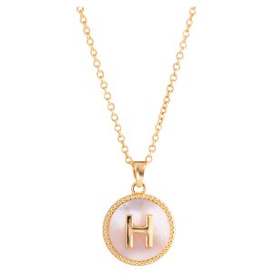 Mother of Pearl Initial Necklace - H
