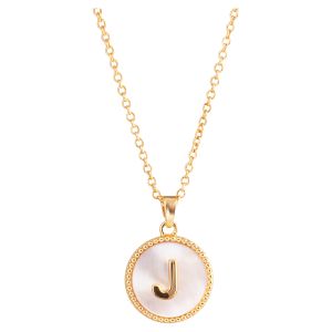 Mother of Pearl Initial Necklace - J