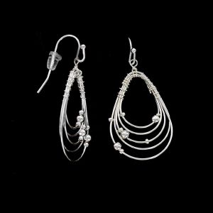 Julia Harper Earrings - Silver Teardrops with Beads