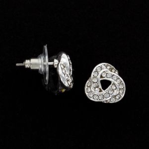 Julia Harper Earrings - Silver Pave Love Knot