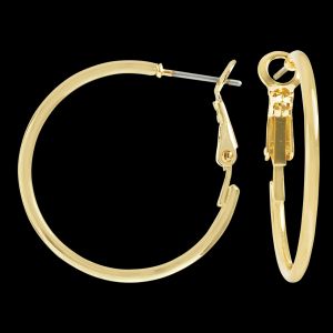 Kelli's Select Earrings - 1-Inch Gold-Tone Clutchless Hoop