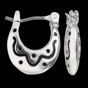 Kelli's Select Earrings - Silver-Tone Textured Mini Hoop