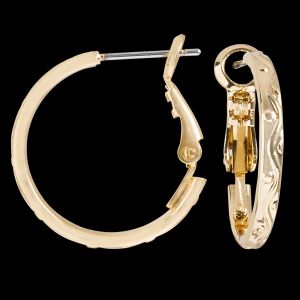Kelli's Select Earrings - Gold-Tone Textured Hoop