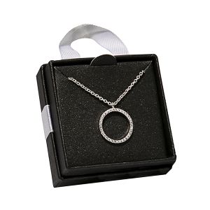 Silver Cubic Zirconia Open Circle Necklace - Julia Harper