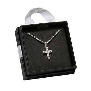 Silver Cubic Zirconia Cross Necklace - Julia Harper