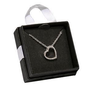 Silver Cubic Zirconia Open Heart Necklace - Julia Harper