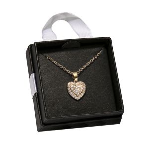 Gold Cubic Zirconia Heart Necklace - Julia Harper