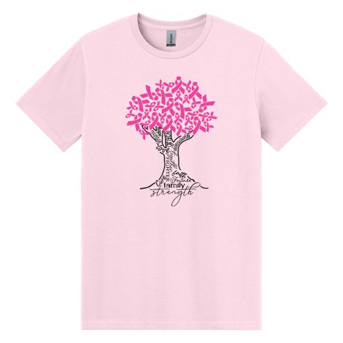 Breast Cancer Strength Tree T-Shirt - Medium