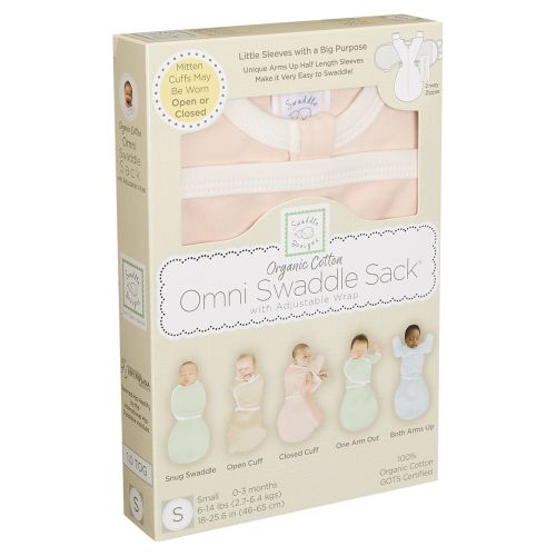 Organic Cotton Omni Swaddle Sack Adjustable Newborn Wrap - Pink