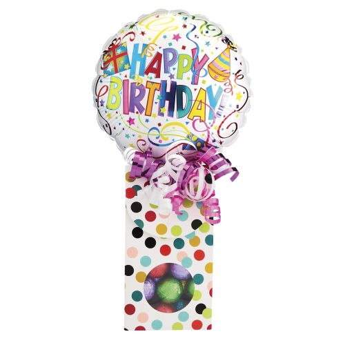 Birthday Kelliloons Window Gift Box with Palmer Chocolate Balls & Balloon