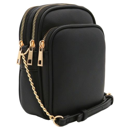 Multi-Pocket Crossbody Bag - Black
