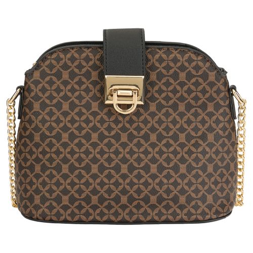 Brown & Black Purse with Chain Shoulder Strap