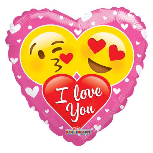 Valentine I Love You Emojis Foil Balloon
