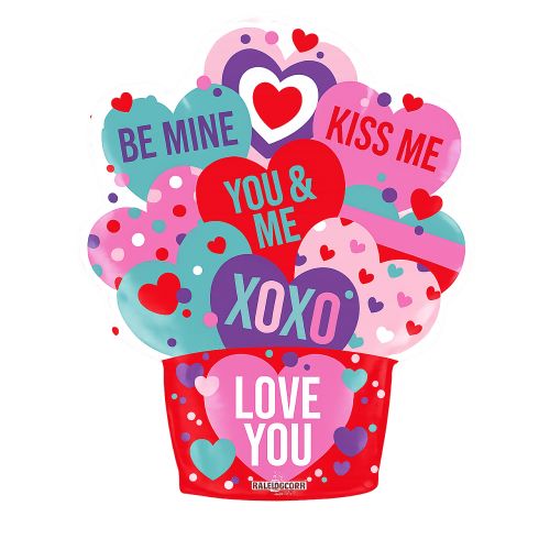 Valentine Love You Heart Box Foil Balloon - Bagged