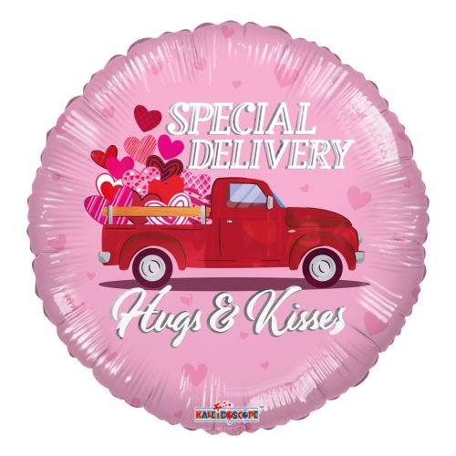Valentine Special Delivery Hugs And Kisses Foil Balloon
