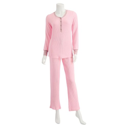 Women's Double Brush Thermal Lounge Set - Pink