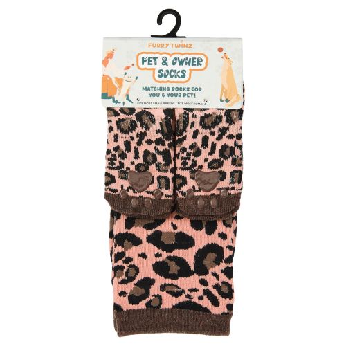 Furry Twinz Pet & Owner Socks - Leopard Print