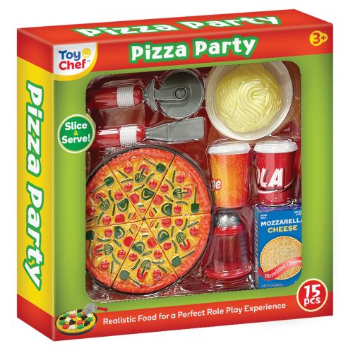Toy Chef 15-Piece Food Playset - Pizza Party