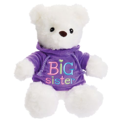 White Plush Bear with Hoodie - Big Sister