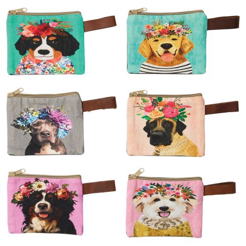 Canvas Zipper Pouch - Dog Print