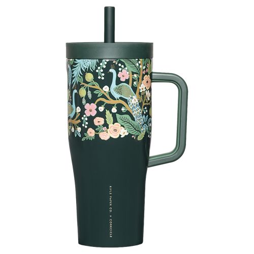 Rifle Paper Co x Corkcicle Cruiser Tumbler 22oz - Peacock Blue