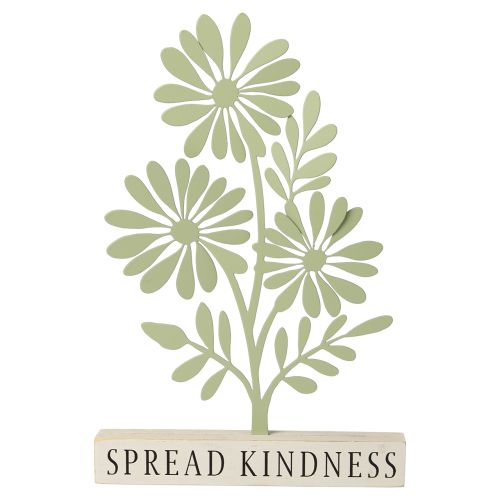 Spread Kindness Green Metal Daisies on Stand