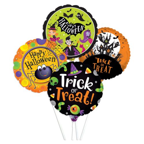 Pre-Inflated Mini Balloons On Sticks - 9 Inch - Halloween
