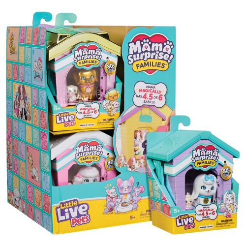 Little Live Pets Mama Surprise Families - Collectible Surprise Pets Playset with Babies