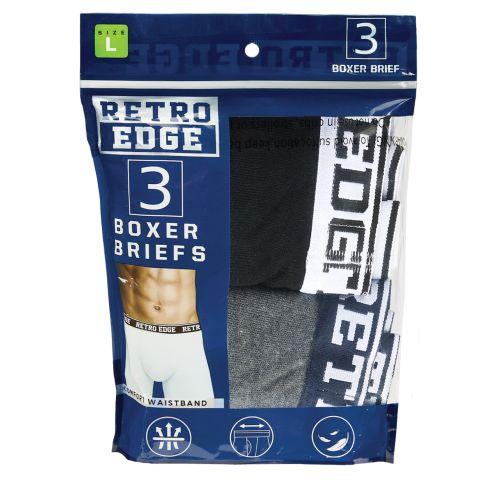 Retro Edge Men's Knit Performance Boxer Briefs 3-Pack