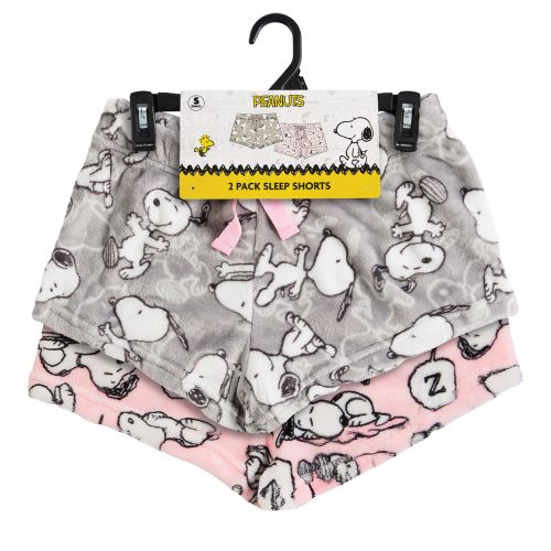 2-Pack Women's Snoopy Sleepy Plush Sleep Shorts