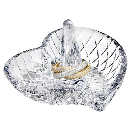Fine Crystal Heart-Shaped Ring Holder