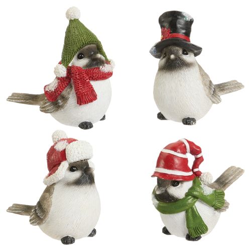Bundled Up Bird Figurines