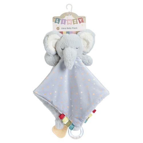 Lovey with Teether & Rattle - Elephant